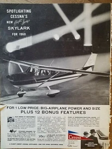 1960 Cessna Aircraft Flight Sweep Skylark Vintage Flugzeug Werbung - Bild 1 von 1