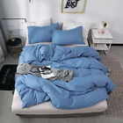 Sky Blue Solid Egyptian Cotton Sheet Set/Duvet/Flat Wrinkle-Resistant Bed Sheets