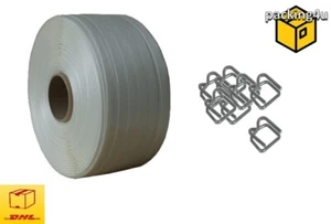 19mm Umreifungsband verleimt 600 m Kraftband Textilband Klemmen Umreifungsset - Bild 1 von 4