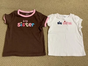 Girls BIG SISTER Tees Size 5 - LOT OF 2 - Picture 1 of 1