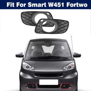 Pair Front Bumper Fog Lamp Light Grille Cover w/ Hole For Smart W451 Fortwo - Picture 1 of 9