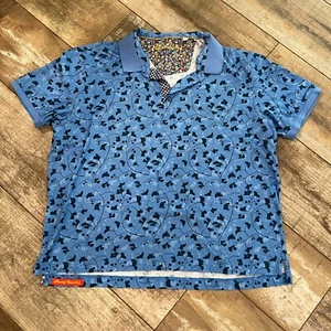 Robert Graham Mens Shirt 2XL Blue Polo Classic Fit Floral Pattern - Picture 1 of 7