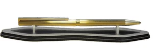"S.T.DUPONT" französisch um 2002 vergoldete geriffelte Linien dünner Kugelschreiber" - Bild 1 von 12