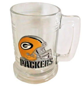 VTG Officially Licensed NFL Green Bay Packers Glass Mug Pewter Helmet Logo 16 Oz - Picture 1 of 6