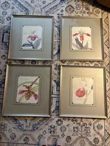 Set Of 4 Framed Floral Paintings - Picture 1 of 9