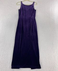 Scott McClintock Petites Long Velvet Dress Womens Size 6 Purple Sleeveless VTG - Picture 1 of 12