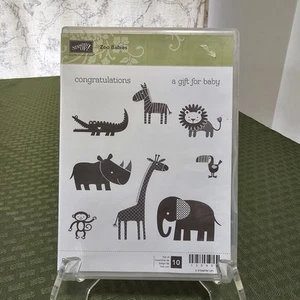 Stampin' Up! ZOO BABIES Jungle Animals Unmounted Rubber Stamps Set 10 Unused - Picture 1 of 2