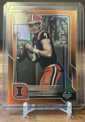 2025 Bowman Chrome U Luke Altmyer Orange Refractor #’d /25 Illinois Color Match - Image 1 of 3