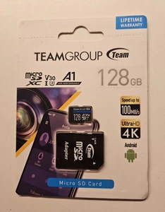 Team Group 128GB Elite microSDXC UHS-I U3, V30, A1, 4K UHD Memory Card with SD A - Picture 1 of 3