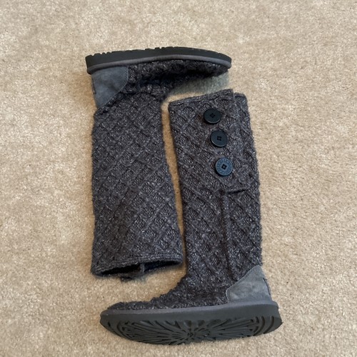 Stivali UGG Australia Classic Lattice Cardy grigi da donna taglia 5