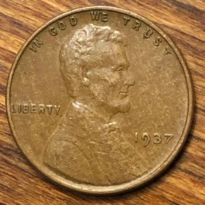 1937 Lincoln Wheat Cent Unique Eye Appeal Monster Woody Improper Alloy Mix Error - Picture 1 of 4
