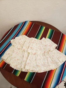 Polo Ralph Lauren Girls 8 White Floral Cotton Tiered Skirt Flare - Picture 1 of 5