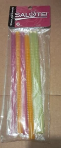 6 PACK Vintage Dixie Krazy Whistling Straws Reusable Bendable Multi Color UE35 - Picture 1 of 2