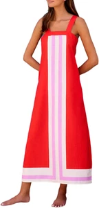 2025 Women Bohemian Floral Dress Summer Casual Color Block Maxi Beach Overall Dr - Picture 1 of 12