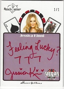 Jessica Kinni Bench Warmer Vegas Baby Autographed Inscriptions Feeling Lucky 1/1 - Picture 1 of 2