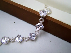 GORGEOUS STYLISH 925 SOLID STERLING SILVER CUBIC ZIRCON TENNIS 7.5" 8" BRACELET - Picture 1 of 16