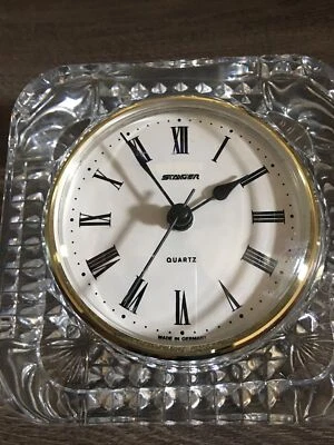 Staiger Quartz Lead Crystal Shelf Desk Clock German Movements Made in France - Image 1 of 4