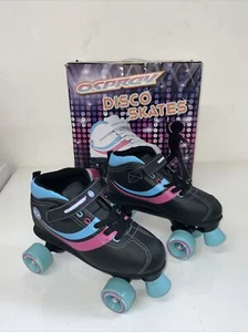 Roller Skates Osprey Black Disco Quad Roller Boots Size 5 New In Box - Picture 1 of 10