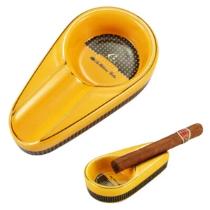 Zigarre Aschenbecher Halter Zigarette Vintage Cool Traveler Zigarette Aschenbecher gelb - Bild 1 von 7