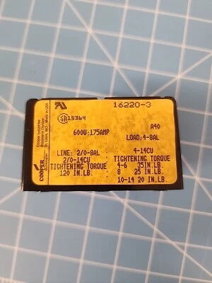 Bloque de distribución de energía Cooper Bussmann 16220-3 Foto 1 de 4