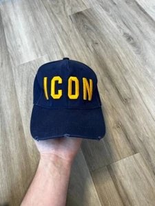 Dsquared2 ICON Blue distressed baseball cap - Picture 1 of 9
