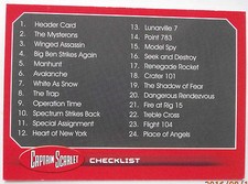 CAPTAIN SCARLET - Card #53, Checklist - Unstoppable Cards