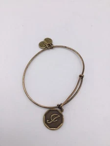 Alex and Ani Gold Tone Initial J Charm Energy Bracelet 2014 Signed - Picture 1 of 2