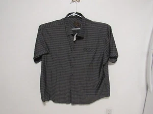 Pronto Uomo Blue Shirt Short Sleeve Button Up Casual Gray Men's size 4XT *NWT - Picture 1 of 5