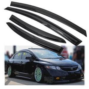 For 2006-2011 Honda Civic Sedan Window Visor Sun Rain Guard Vent Shade Deflector - Picture 1 of 13