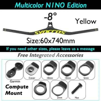 Manillar de carbono integrado para bicicleta de montaña MTB con potencia -8-17-25 grados barra Foto 1 de 4