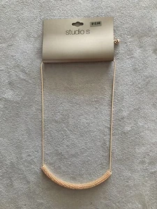 Collana rotonda STUDIO S Sears tono oro corda sfera stratificata nuova con etichetta - Foto 1 di 5