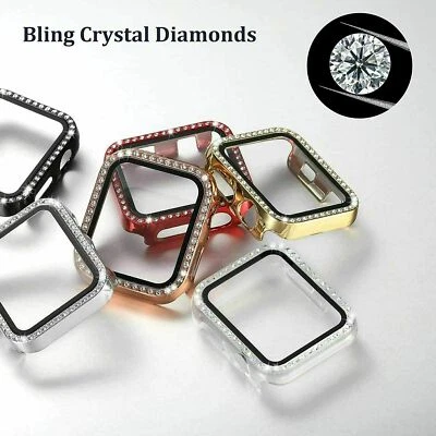 For Apple Watch Series 10 9 8 7 6 5 SE Bling Crystal Screen Protector Case Cover - Image 1 of 4