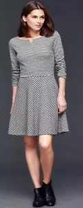 Abito donna Gap casual nero grigio a righe manica lunga elasticizzato nuovo con etichetta taglia 12 - Foto 1 di 4