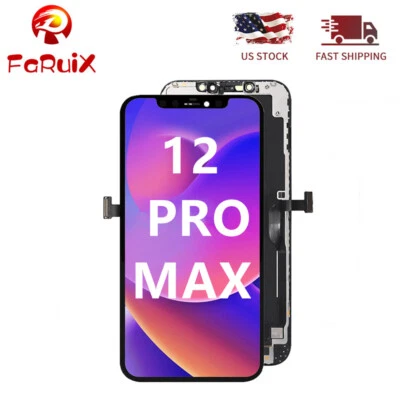 For iPhone 12 Pro Max Screen Replacement LCD Display Digitizer Face ID+3D Touch - Image 1 of 4