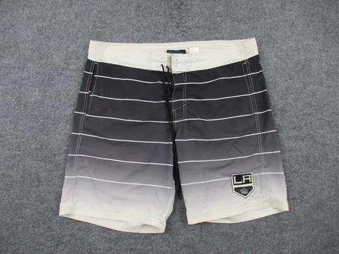 Los Angeles Kings Shorts Adult XL Black Striped Boardshorts NHL Hockey Mens Cover
