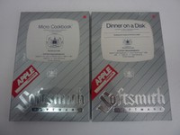 Lot of 2 NEW Apple II IIe - Micro Cookbook & Dinner on a Disk Software - 1982