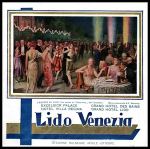 PUBBLICITA' 1928 LIDO DI VENEZIA SERATA CHEZ-VOUS EXCELSIOR HOTEL DES BAINS - Bild 1 von 1