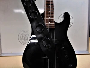 OLD SCHOOL SCHWARZ RINGLEDER GITARRENRIEMEN SCHNALLE HOCH... (MDLS0396).... ORION - Bild 1 von 9
