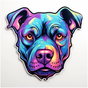 5" Multi-Color Laminated PitBull Sticker for Cars Truck or Van - Picture 1 of 1