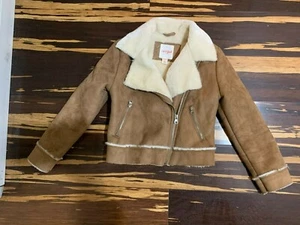 Jacket for girl Cat & Jack Brown XS 4/5 Moto Jacket Outwear Jacket Girls XS 4 5 - Picture 1 of 6