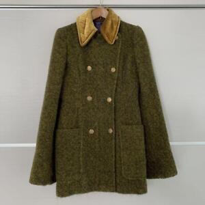 ETRO coat green yellow size 40 length 78 cm