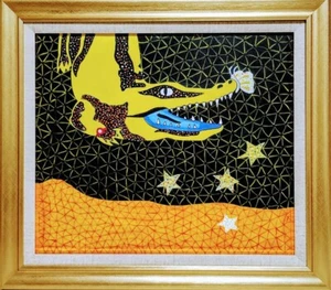 Größe F10 Yayoi Kusama (Krokodil) garantiert handbemalt signiert Acryl - Bild 1 von 8