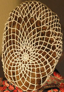 BÜRGERKRIEG, VIKTORIANISCH, handgehäkeltes HAARNETZ (SNOOD) 100 % BAUMWOLLE viele Farben - Bild 1 von 14