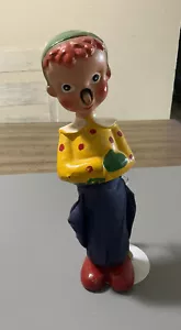 Vintage Pinocchio Chalkware Figurine Accordion Legs Fair Prize OOK 10” Tall - Picture 1 of 10