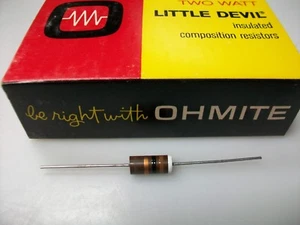 OHMITE 91 OHM 2 WATT CARBON KOMP. WIDERSTAND - Bild 1 von 2