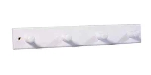 2x White 4 Hook rail, (L)405mm (H)12mm - Picture 1 of 1