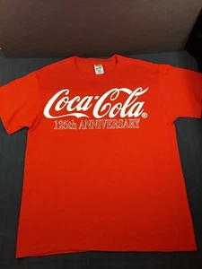 Coca-Cola 125th Anniversary Detroit Production T Shirt Men's Large Red - Picture 1 of 13