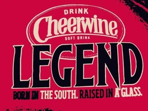 CHEERWINE SOFT DRINK LEGEND BLACK WHITE WORDS HEAVY DUTY USA MADE METAL ADV SIGN - Picture 1 of 1
