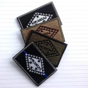 4 PIEZAS BANDERA DEL ESTADO DE ARKANSAS BANDERA DE ESTADOS UNIDOS BANDERA TÁCTICA GANCHO BUCLE PARCHE INSIGNIA - Imagen 1 de 11