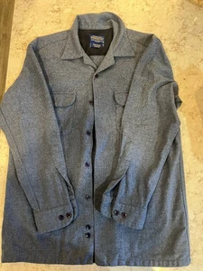 Pendleton The Original Board Shirt Gray 100% Virgin Wool Men's Medium - Picture 1 of 10